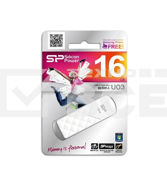Флеш диск Silicon Power 16Gb Ultima U03 SP016GBUF2U03V1W USB2.0 белый
