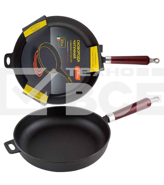 Сковорода чугунная MALLONY CIF30-W, чугун, диаметр 30 см (в уп. 4 шт)