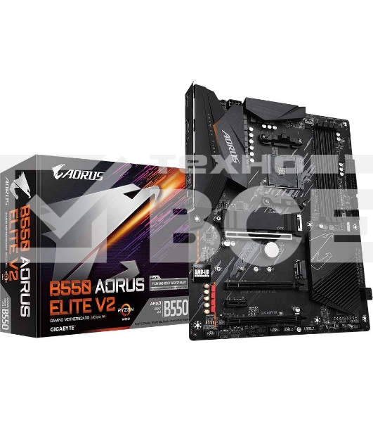 Материнская плата Gigabyte B550 AORUS ELITE V2 Soc-AM4 AMD B550 4xDDR4 ATX AC`97 8ch(7.1) 2.5Gg RAID+HDMI+DP