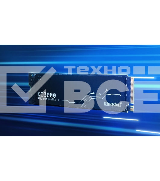 Накопитель SSD Kingston KC3000, 2Tb, PCIe 4.0 x4, M.2 2280, NVMe, R/W 7000/7000, с радиатором