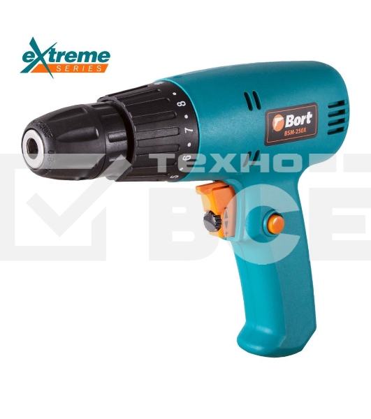 Дрель-шуруповерт Bort BSM-250X, Сетевой, 250Вт
