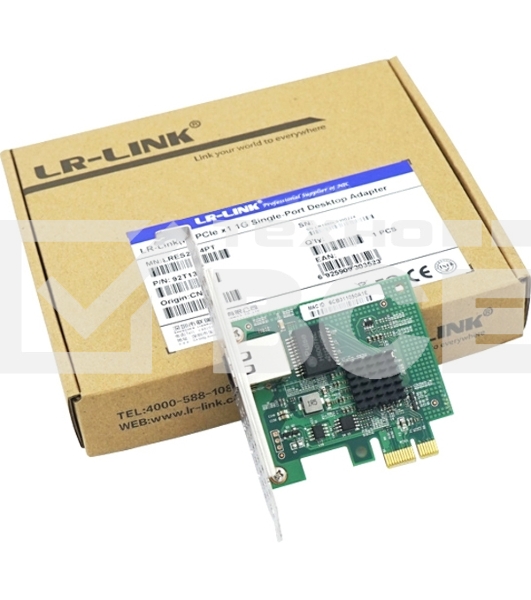 Сетевой адаптер LR-LINK LRES2034PT PCIe x1 1*RJ45 NIC Card   (303523)