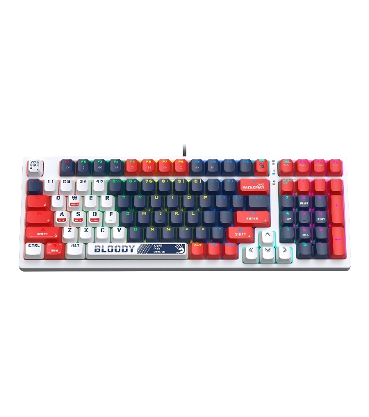Клавиатура проводная A4Tech Bloody S98 механическая синий/белый USB for gamer LED (SPORTS NAVY)