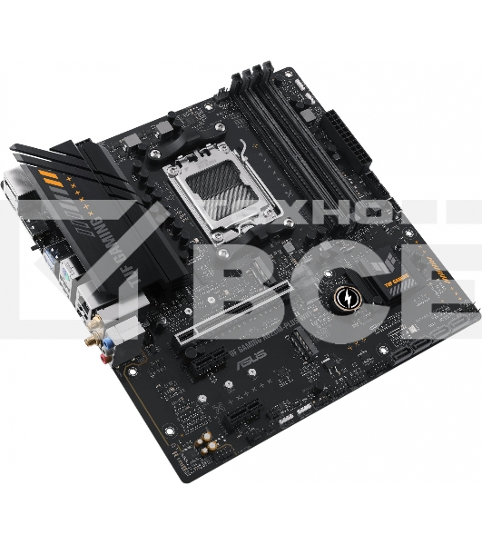 Материнская плата ASUS TUF GAMING A620M-PLUS WIFI, AM5, AMD A620, 4xDDR5, 4xSATA, 2xM.2, 1xPCIe 4.0 x16, 2xPCIe x1, 2xDP, 1xHDMI, 1x 2.5Gb LAN, 4xUSB-A 2.0, 2xUSB-A 3.2 Gen 1, 3x3.5 мм, 7.1, mATX