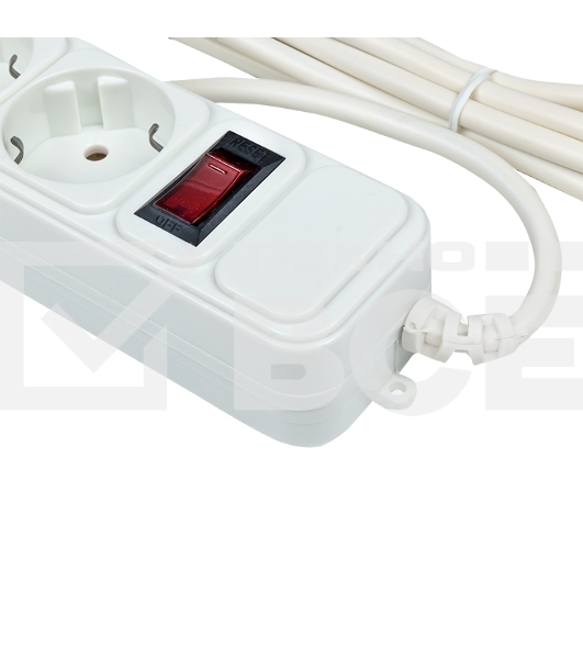 Сетевой фильтр EKF UFP10-375-6-03 6x3 м 10А/2,2 кВт с выкл. c/з ПВС 3х0,75 Блокбастер EKF PROxima