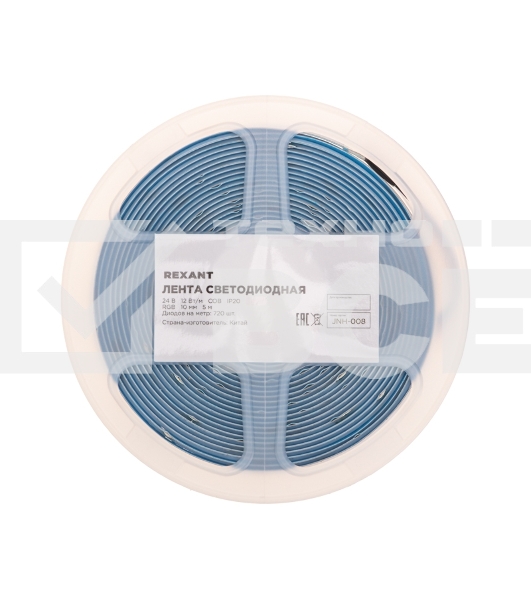 Лента светодиодная 24В, COB 12Вт/м, 720 LED/м, RGB, 10мм, 5м, IP20 Rexant