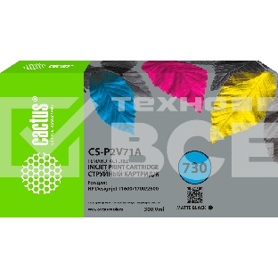 Картридж струйный Cactus CS-P2V71A №730 черный матовый (300мл) для HP Designjet T1600/1700/2600