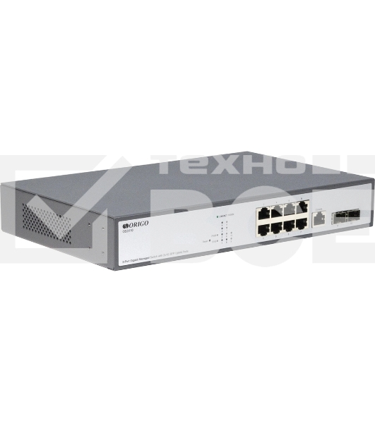 Коммутатор Managed L2 Switch 8x1000Base-T, 2x1000Base-X SFP, RJ45 Console, 19
