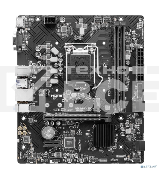 Материнская плата MSI PRO-H510M-B-II, LGA 1200, Intel H470, 2xDDR4, 4xSATA, 1xM.2, 1xPCIe x16, 1xPCIe x1, 1xHDMI, 1xVGA, 1x 1Gb LAN, 4xUSB-A 2.0, 2xUSB-A 3.2 Gen 1, 3x3.5 мм, 7.1, mATX