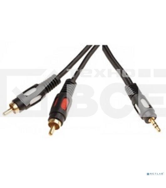 Шнур 3.5 Rexant Stereo Plug - 2RCA Plug 1.5М (GOLD)