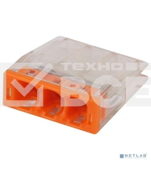 Клемма СМК компактная ЭРА Б0043941 NO-224-23, серия 203, 3 отверстия, 0,5-2,5 мм2