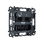 Механизм компьютерной двойной розетки RJ-45 (8P8C) CAT6 с автоматической защитной шторкой QUANT VM189, фото 1