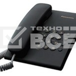 Телефон проводной Panasonic KX-TS2350RUB черный {повтор номера, регул-ка громкости, кр.на стену}