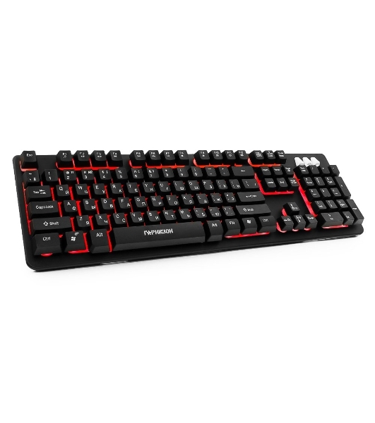 Клавиатура игровая Гарнизон GK-300G, металл, 3 различные подсветки, USB, черный, антифантомные и механизированные клавиши,