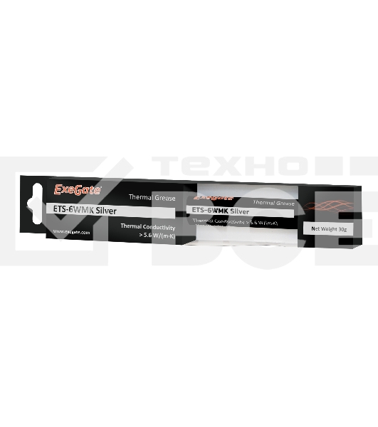 Термопаста ExeGate ETS-6WMK Silver, шприц с лопаткой, 30г