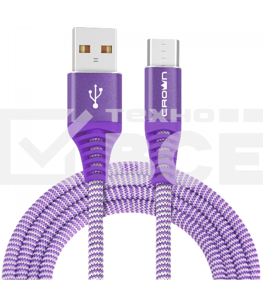 Кабель Crown USB - microUSB CMCU-3102M violet