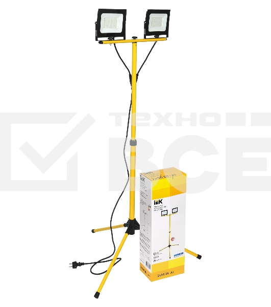 Прожектор светодиодный Iek LPDO606-2X050-65-K02 СДО 06-2х50Ш штатив 6500К IP65 черный