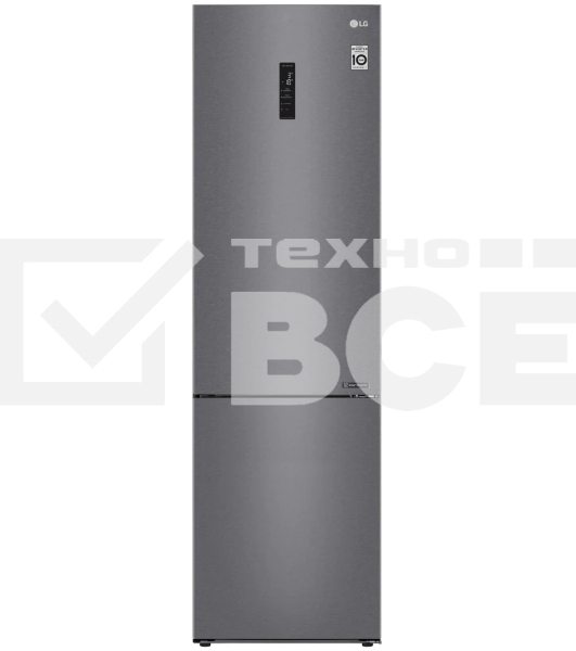 Холодильник LG GA-B509CLSL графитовый двухкамерный 277/107л морозилка снизу, No Frost