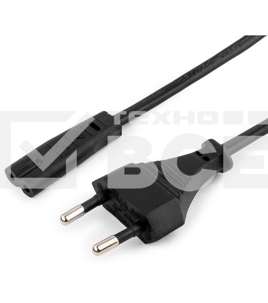 Кабель питания для ноутбуков, аудио/видео техники Cablexpert/Gembird PC-184/2-1.8М, 1.8м, 2-pin, черный, пакет