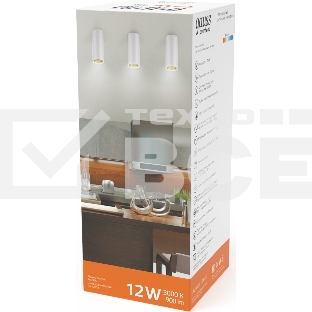 Светильник Overhead накл цил 12W 900lm 3000K 170-240V IP20 79*200мм белый золото LED