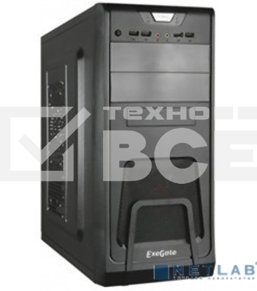 Компьютерный корпус ExeGate EX278393RUS Miditower ExeGate CP-603 Black, ATX, (CP500W, 80мм), 2хUSB+2хUSB 3.0, Audio