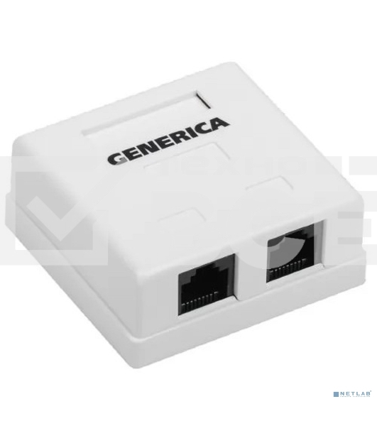 Розетка информационная настенная RJ45 кат. 5Е UTP 2 порта GENERICA