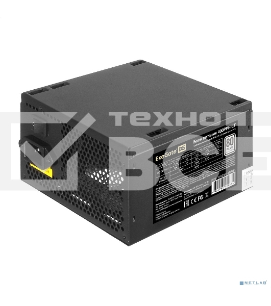 Блок питания ExeGate 400PPH-LT (EX292148RUS), 400Вт, 80 PLUS, 120мм, черный