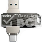 Флеш диск Netac US11 черный 64Gb USB Type-A + USB Type-C, metal/plastic case, фото5