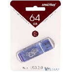 Флешка USB SmartBuy Glossy series Blue (SB64GbGS-B), 64Gb, USB 2.0, R/W 25/15, нежно-голубой, фото 1