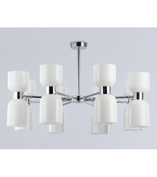 Люстра Ambrella light LH56085/16 СH/FR хром/белый матовый E14*16 max 40W D860*510