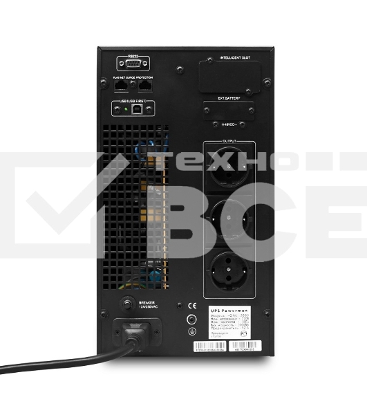 Источник бесперебойного питания Powerman Online 3000VA/2400W, 220V, Tower, Out: 3xShuko, Black*Online3000