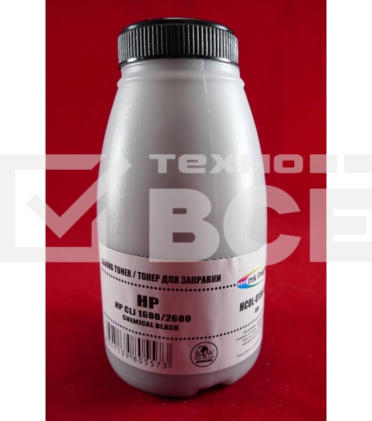 Тонер HP CLJ 1600/2600 Black, химический (фл. 80г) B&W Premium (Mitsubishi) фас. России