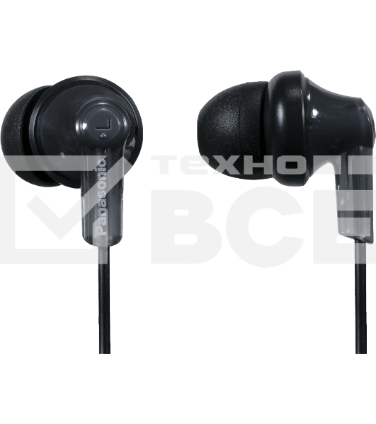 Наушники вкладыши Panasonic RP-HJE118GUK 1.1м черный проводные (в ушной раковине)