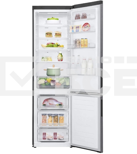 Холодильник LG GA-B509CLSL графитовый двухкамерный 277/107л морозилка снизу, No Frost