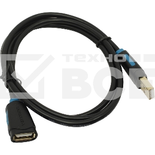 Кабель-удлинитель Vention USB 2.0 AM/AF - 1м Чёрный