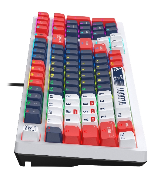 Клавиатура проводная A4Tech Bloody S98 механическая синий/белый USB for gamer LED (SPORTS NAVY)
