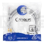Шнур комм. Cabeus, кат. 6, неэкр., U/UTP, RJ45/RJ45, LSZH, AWG24, 5м, серый, фото 1