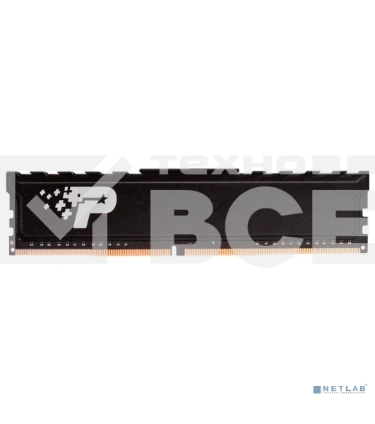 Оперативная память Patriot Signature, DDR4, 8GB (1x8 GB), 2666 MHz, CL19, радиатор, чёрный
