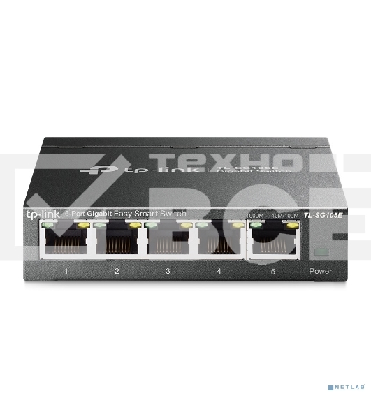 Сетевой коммутатор TP-Link SMB TL-SG105E 5-Port Gigabit Desktop Easy Smart Switch, 5 10/100/1000Mbps RJ45 ports, MTU/Port/Tag-based VLAN, QoS, IGMP Snooping
