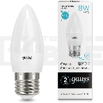 Лампа светодиодная Gauss Elementary 8Вт цок.:E27 свеча 220B 4100K св.свеч.бел.нейт. C37 (упак.:10шт) (33228), фото6