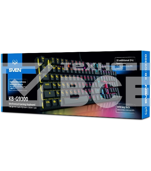 Игровая клавиатура Sven KB-G9300 чёрная (Outemu Blue switches,104кл., подсветка)
