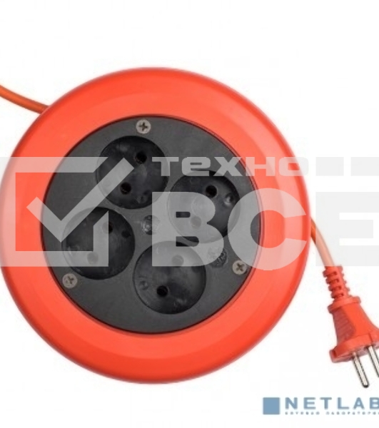 Удлинитель-рулетка EKF UBR-6-257-4-10 4x10 м без заземления ПВС 2x0,75 10А/2,3 кВт PROxima