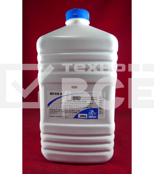 Тонер HP Universal (LJ1010/1200/1100/1320/4000/5000/8100/P2035/2055/M401/M425, оптимизирован для совместимых HP1005/1006/1505/1566/1606/1102/M125/M127) (фл. 1кг) B&W Standart фас. Россия