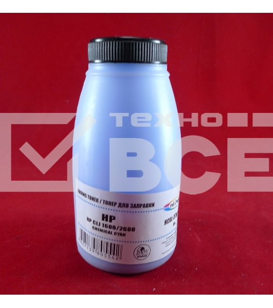 Тонер HP CLJ 1600/2600 Cyan, химический (фл. 80г) B&W Premium (Mitsubishi) фас. России