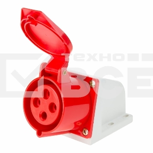 Розетка 124 стационарная 3Р+РЕ 32А 380В IP44 Rexant