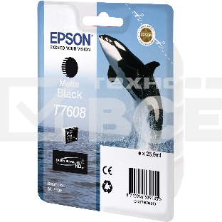 Картридж струйный EPSON C13T76084010/C13T76084N10 черный матовый (25.9 мл) для SC-P600