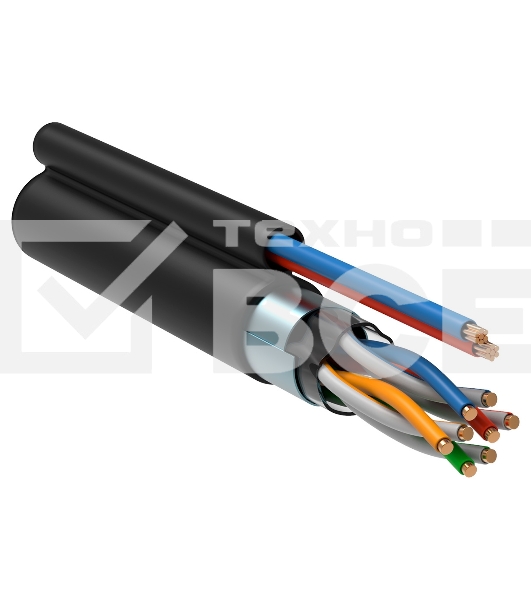 Кабель информационный ITK LC3-C5E04-379 кат.5е F/UTP общий экран 2X2X24AWG LDPE внешний 305м черный