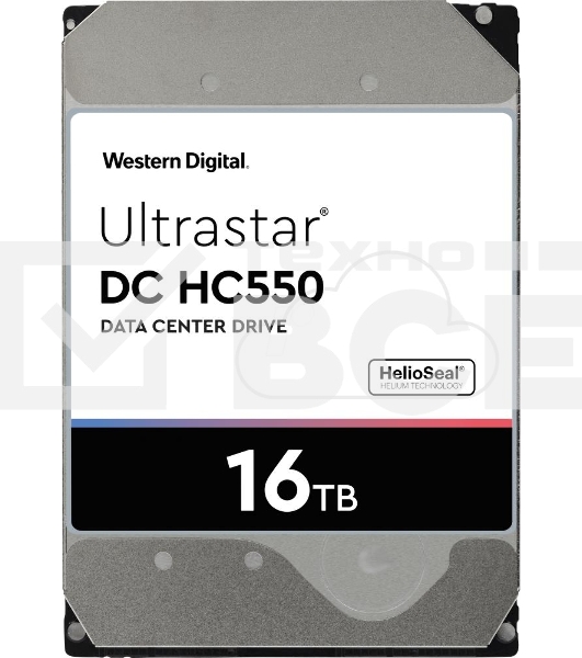 Жесткий диск Western Digital Original SATA-III 16Tb 0F38462/0F38468 WUH721816ALE6L4 OEM Ultrastar DC HC550 (7200rpm) 512Mb 3.5'