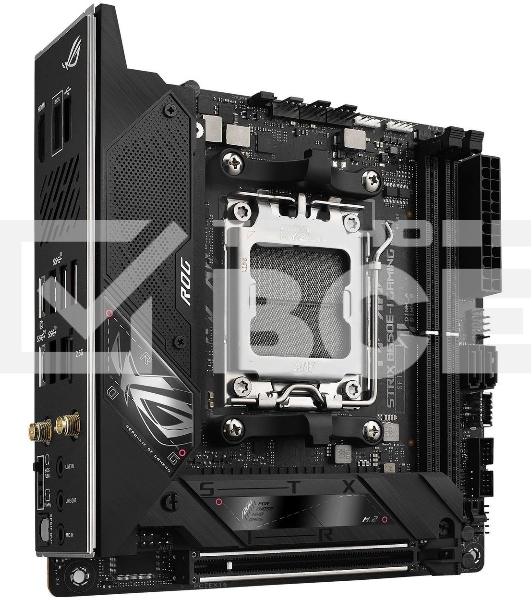Материнская плата ASUS ROG STRIX B650E-I GAMING WIFI, AM5, AMD B650, 2xDDR5, 2xSATA, 2xM.2, 1xPCIe 5.0 x16, 1xHDMI, 1x 2.5Gb LAN, 4xUSB-A 3.2 Gen 2, 1xUSB-A 3.2 Gen 1, 1xUSB-C 3.2 Gen 2x2, 3x3.5 мм, 7.1, Mini-ITX