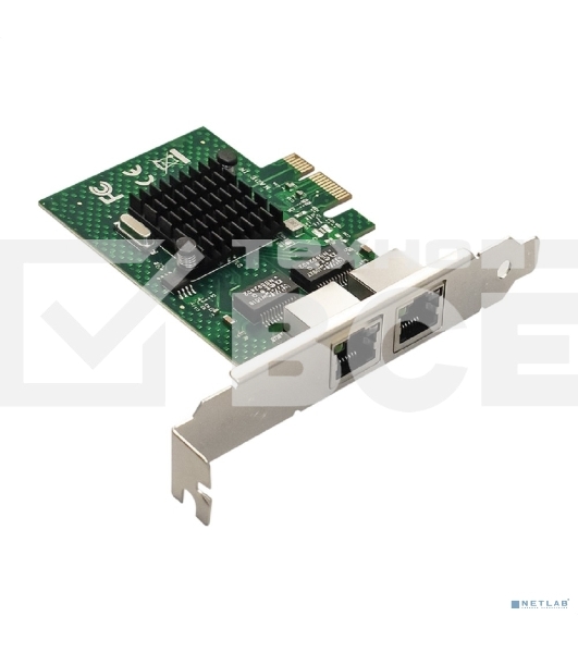 Сетевой адаптер ExeGate EXE-BCM5720 (PCI-E x1 v2.0, порты 2xRJ45, 10/100/1000Mbps, Gigabit Chipset Broadcom BCM5720)